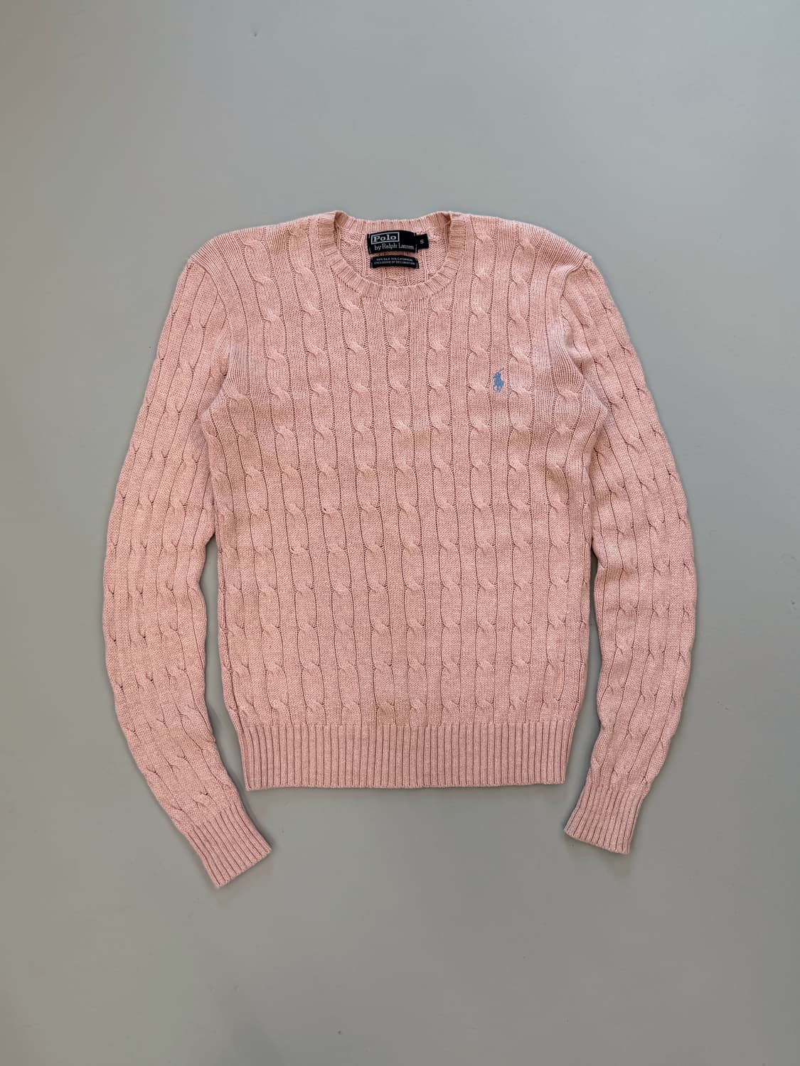 폴로 랄프로렌 루즈핏 실크 캐시미어 핑크 케이블 니트 상품이미지1