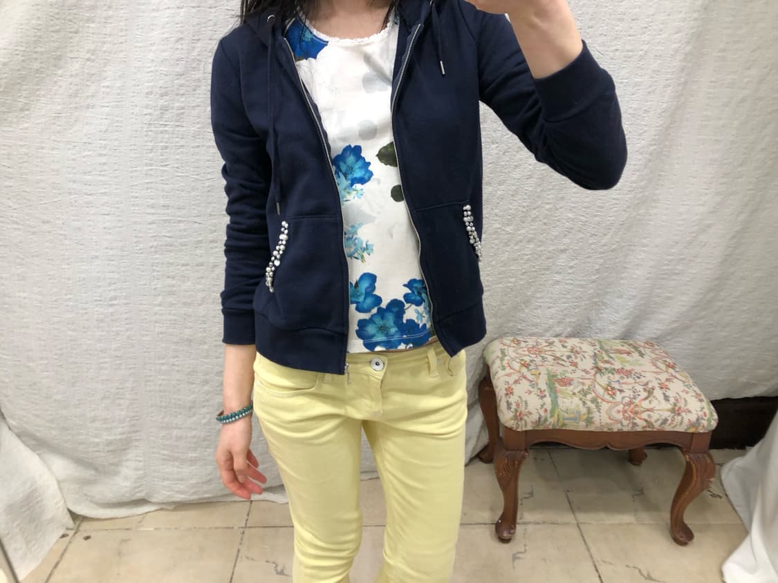 beads pocket navy zip-up 상품이미지3