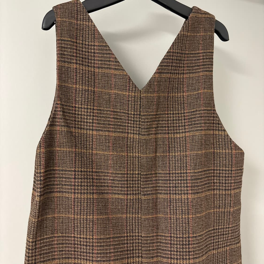 Brown wool check dress  상품이미지3