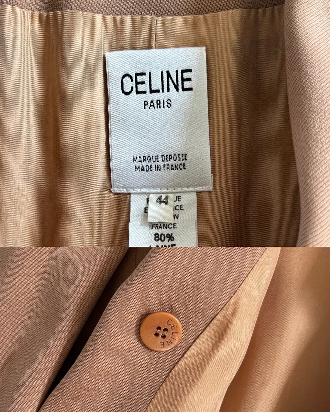 Celine 셀린느 핑크베이지 울 실크 혼방 블레이저 상품이미지7