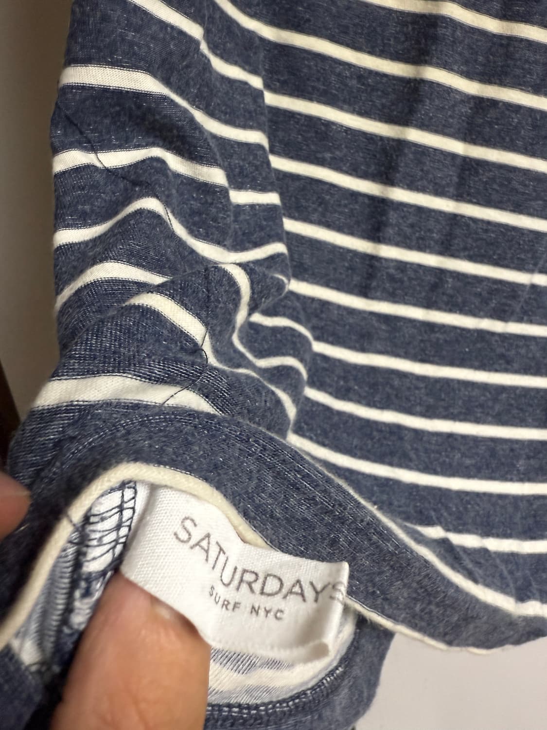 Saturday surf nyc 네이비 스트라이프 티셔츠 상품이미지3