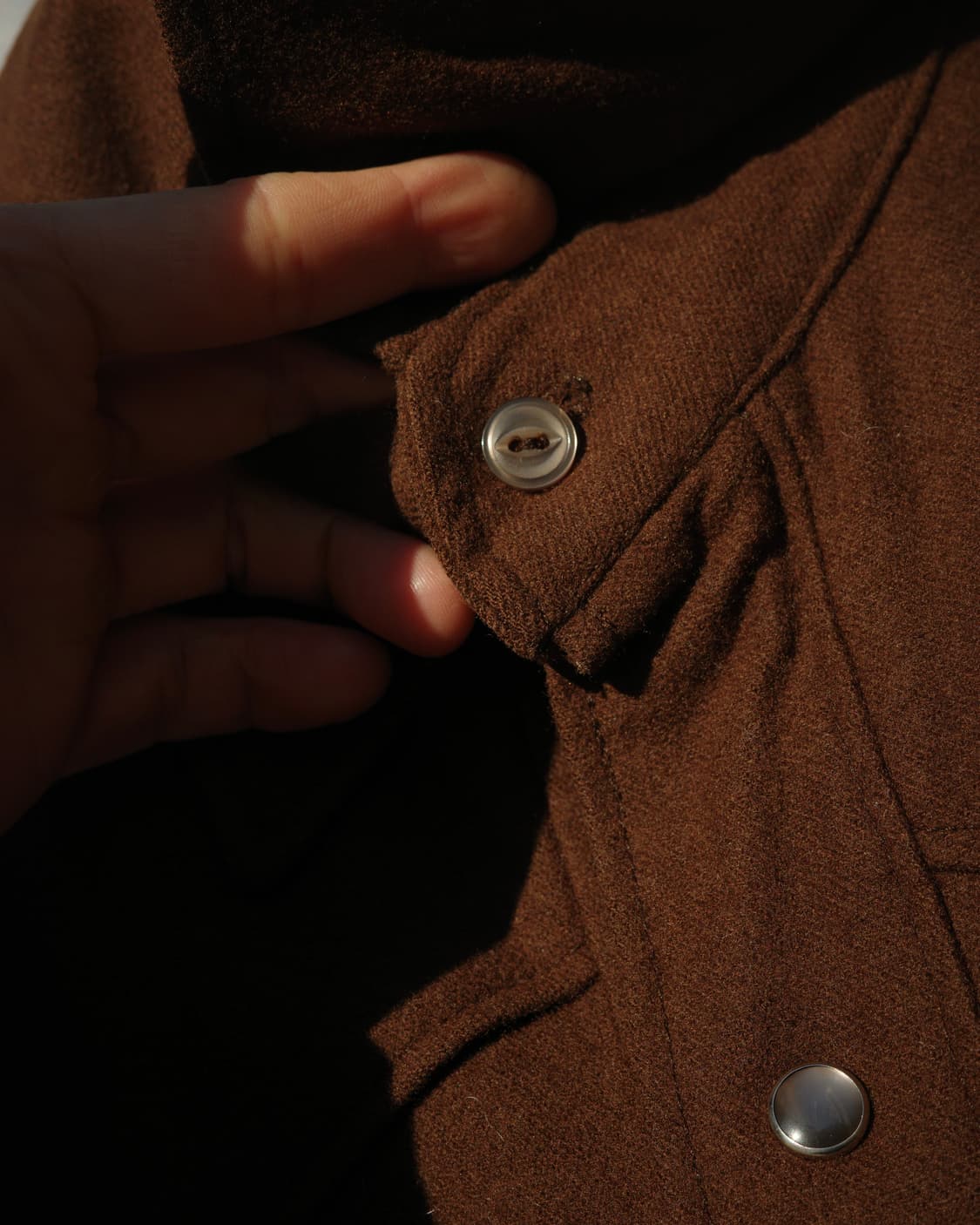 70s Vintage 브라운 울 웨스턴 셔츠 상품이미지3