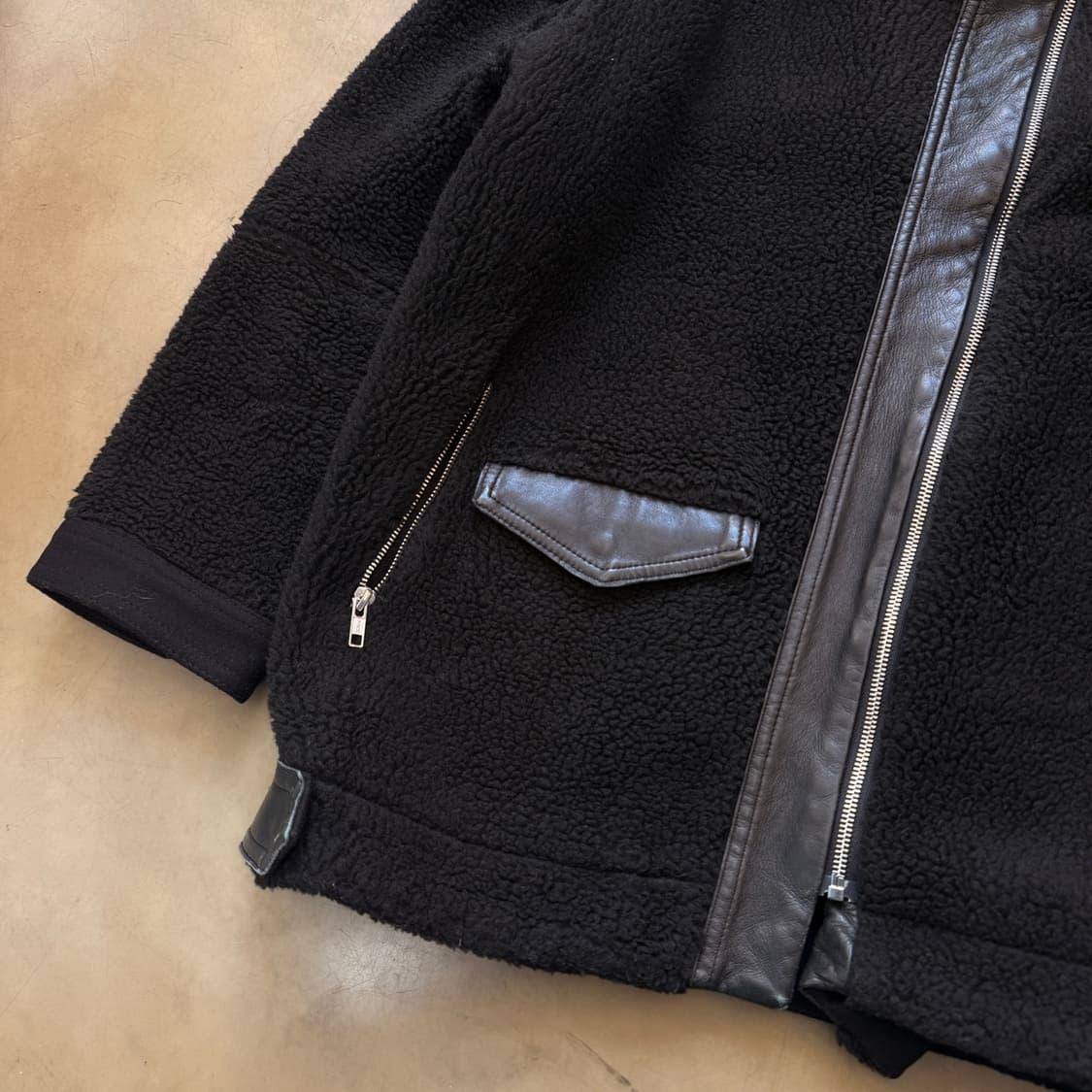 산드로 더블라이더베이스 셰르파 플리스 숏 코트 자켓 상품이미지4