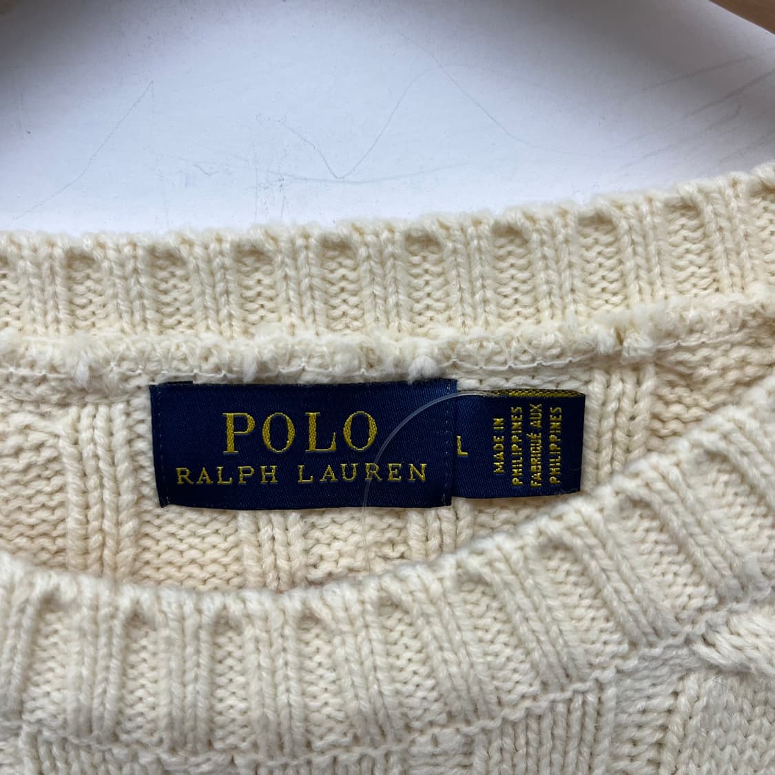폴로 랄프로렌 아이보리 케이블 니트 여L 상품이미지4