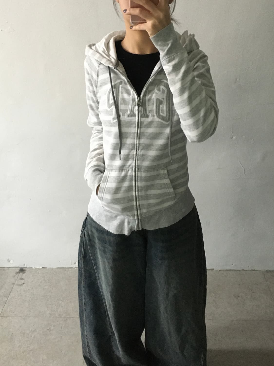 갭 스트라이프 후드집업 상품이미지1