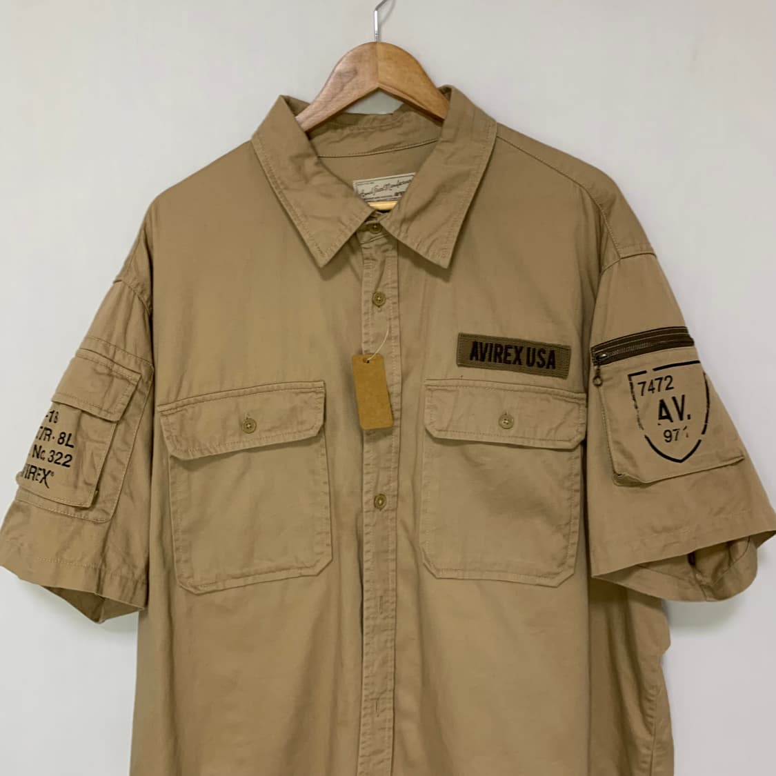 AVIREX 아비렉스 빈티지 y2k 지퍼 카고 밀리터리 반팔셔츠 빅사이즈 상품이미지3