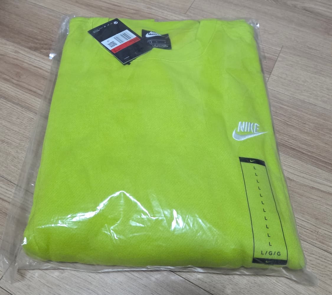 나이키 라임 맨투맨 L사이즈 기모 상품이미지1