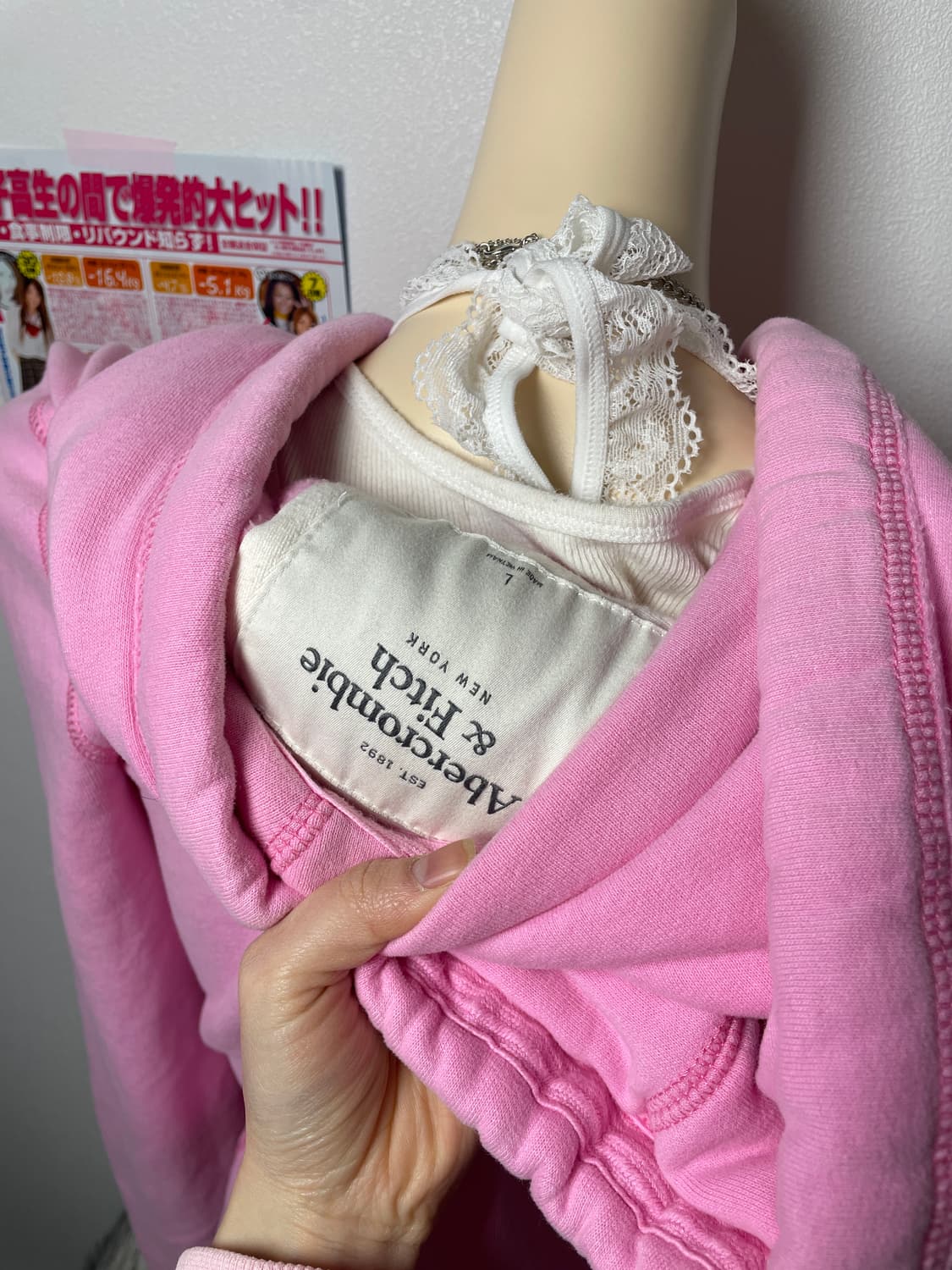 Abecrombie 아베크롬비 핑크 후드집업 상품이미지5