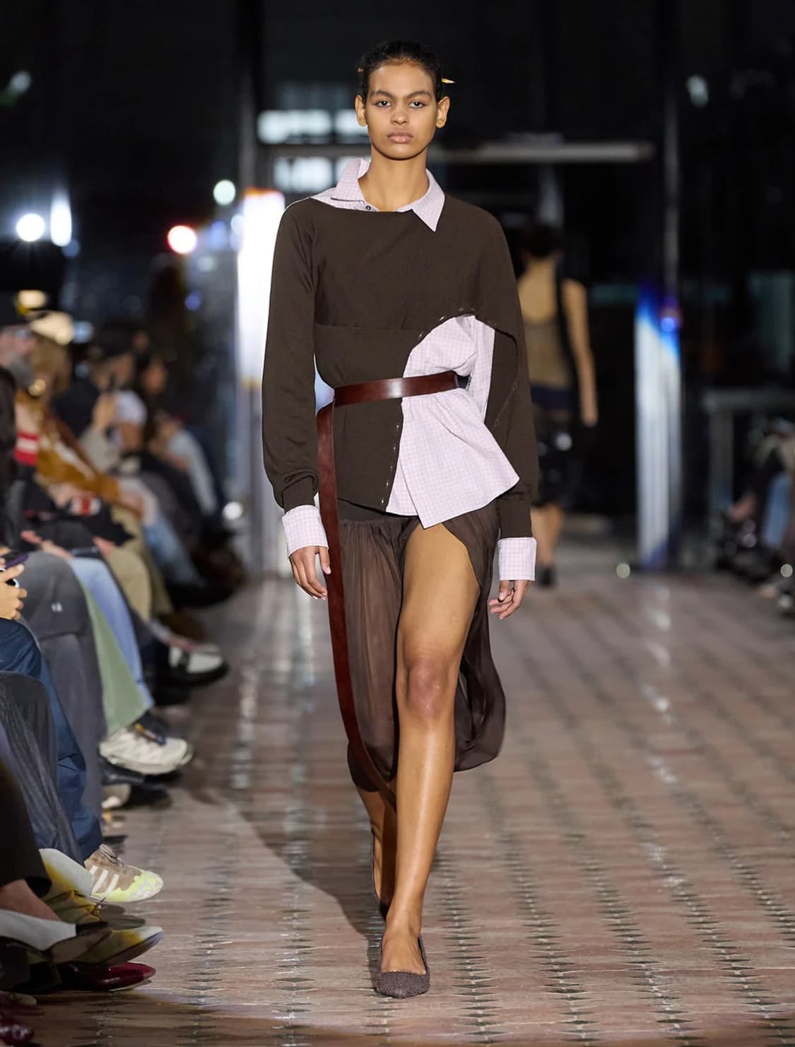 [S,M]팔로마울 Fa 버튼 니트/브라운 상품이미지3