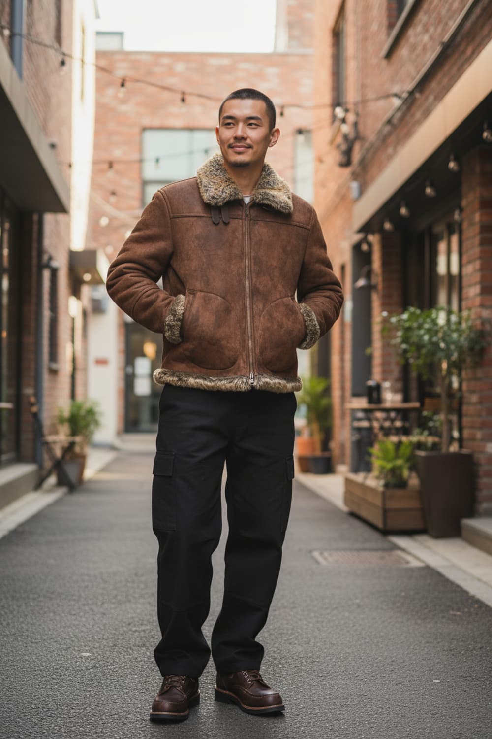 [XL] 카터스 빈티지 무스탕 자켓 브라운 퍼 트리밍 아우터 투웨이 상품이미지2