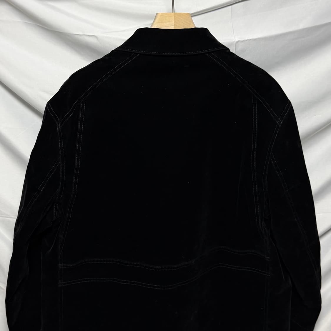 [S급/56] 프라다 벨벳 데님 블루종 자켓 블랙 상품이미지5
