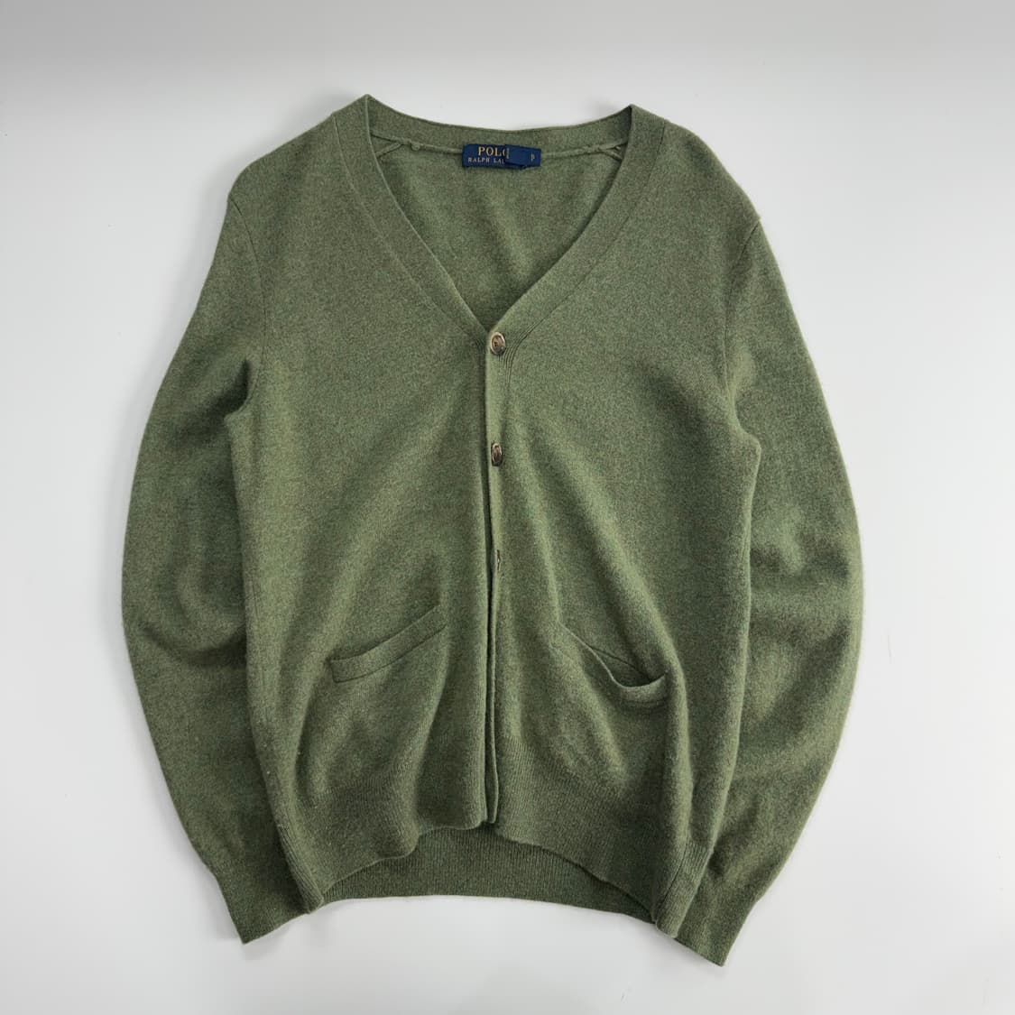 Polo 폴로 투포켓 앵클패치 그린 니트 가디건 상품이미지3