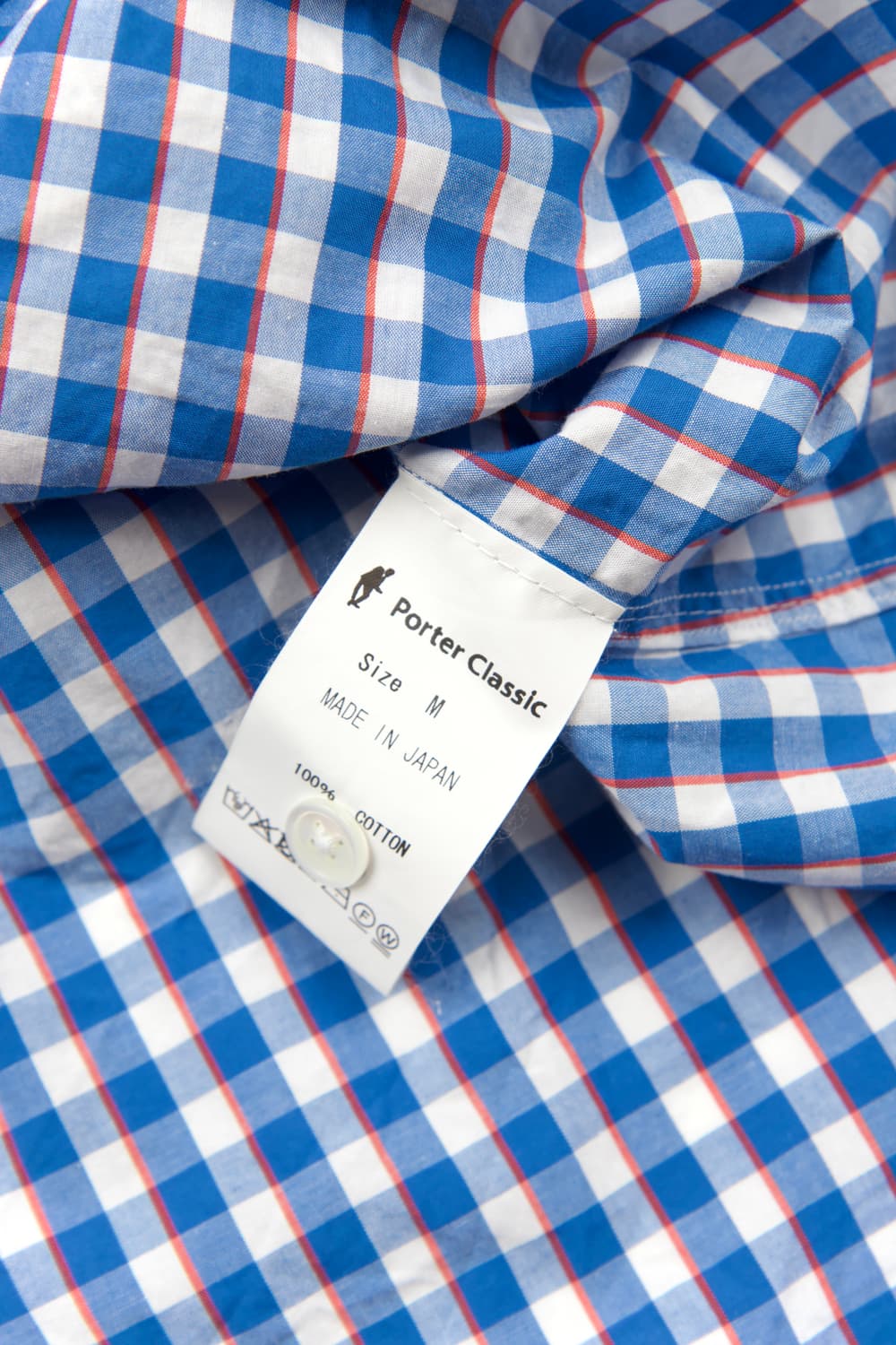 Porter classic 롤업 깅엄 체크셔츠 블루화이트 상품이미지8
