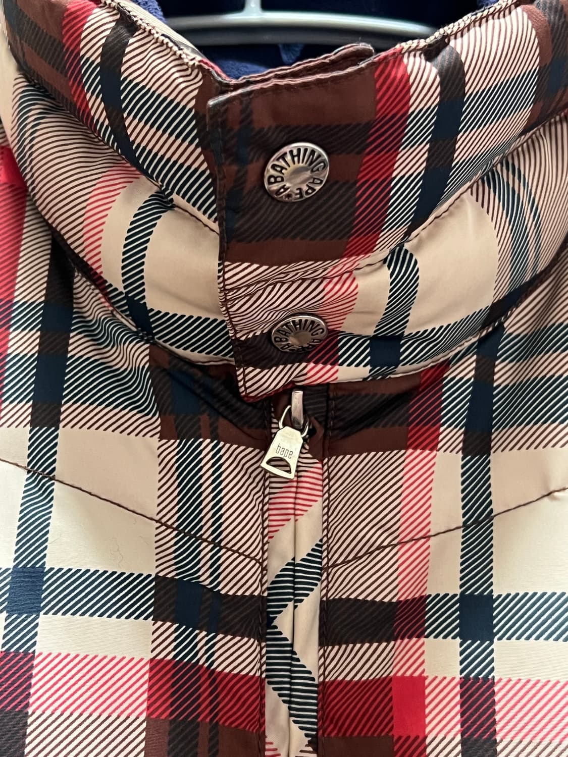 L/베이프 bape 체크 패딩조끼 (빈티지제품) 상품이미지3