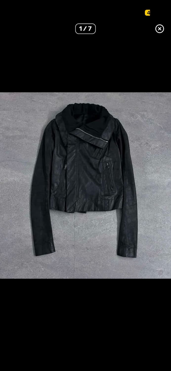 릭오웬스 사선 하이넥 드레이프자켓 38 블랙 상품이미지1