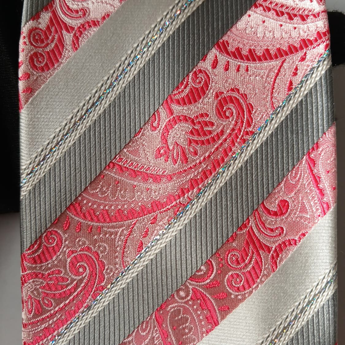 니나리치 실크 페이즐리 스트라이프 넥타이 9.2cm A+등급 A19845 상품이미지8