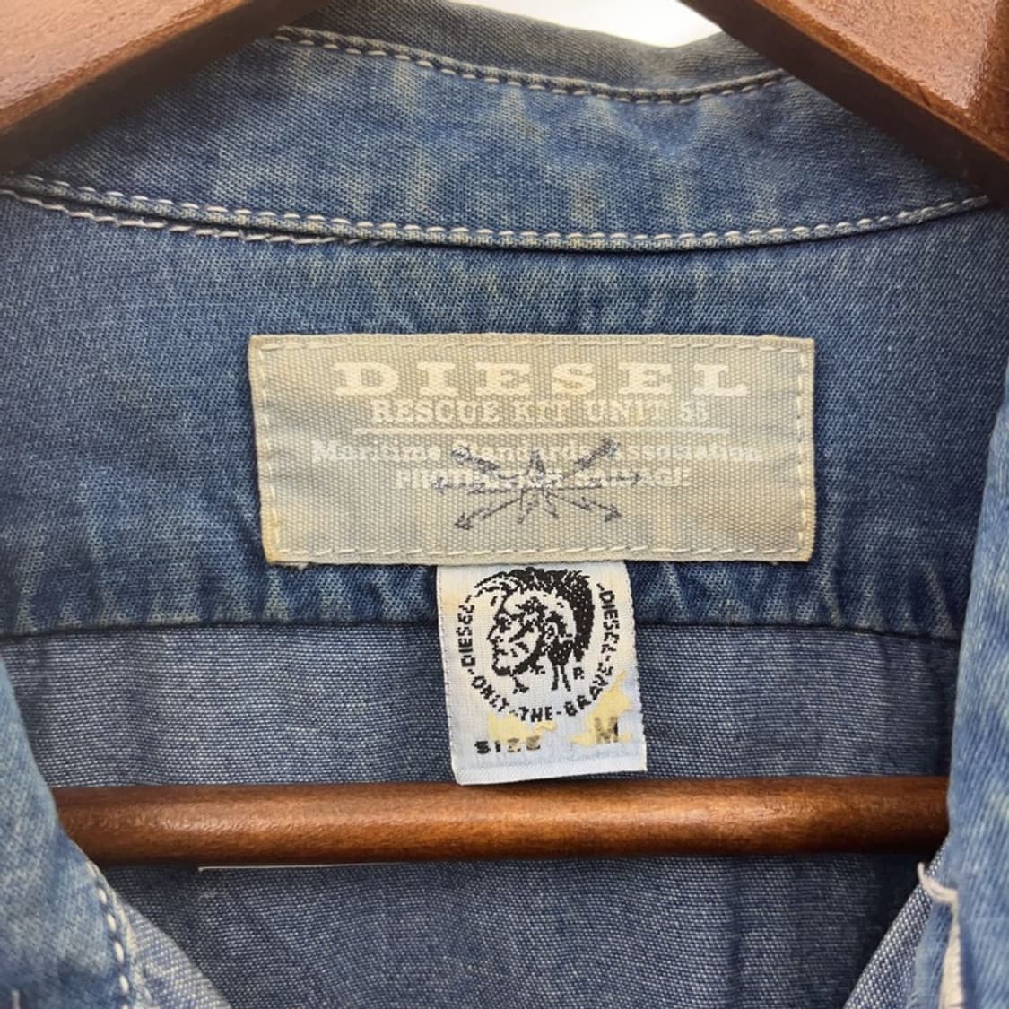 디젤 90s 올드스쿨 빈티지 트러커 데님 셔츠 M C06892 상품이미지5