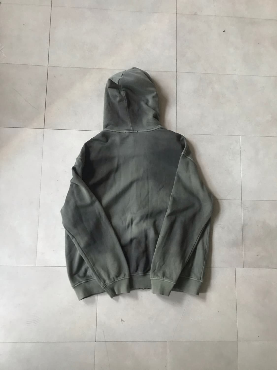 버카루 카키 오버핏 피그먼트 후드집업 상품이미지8