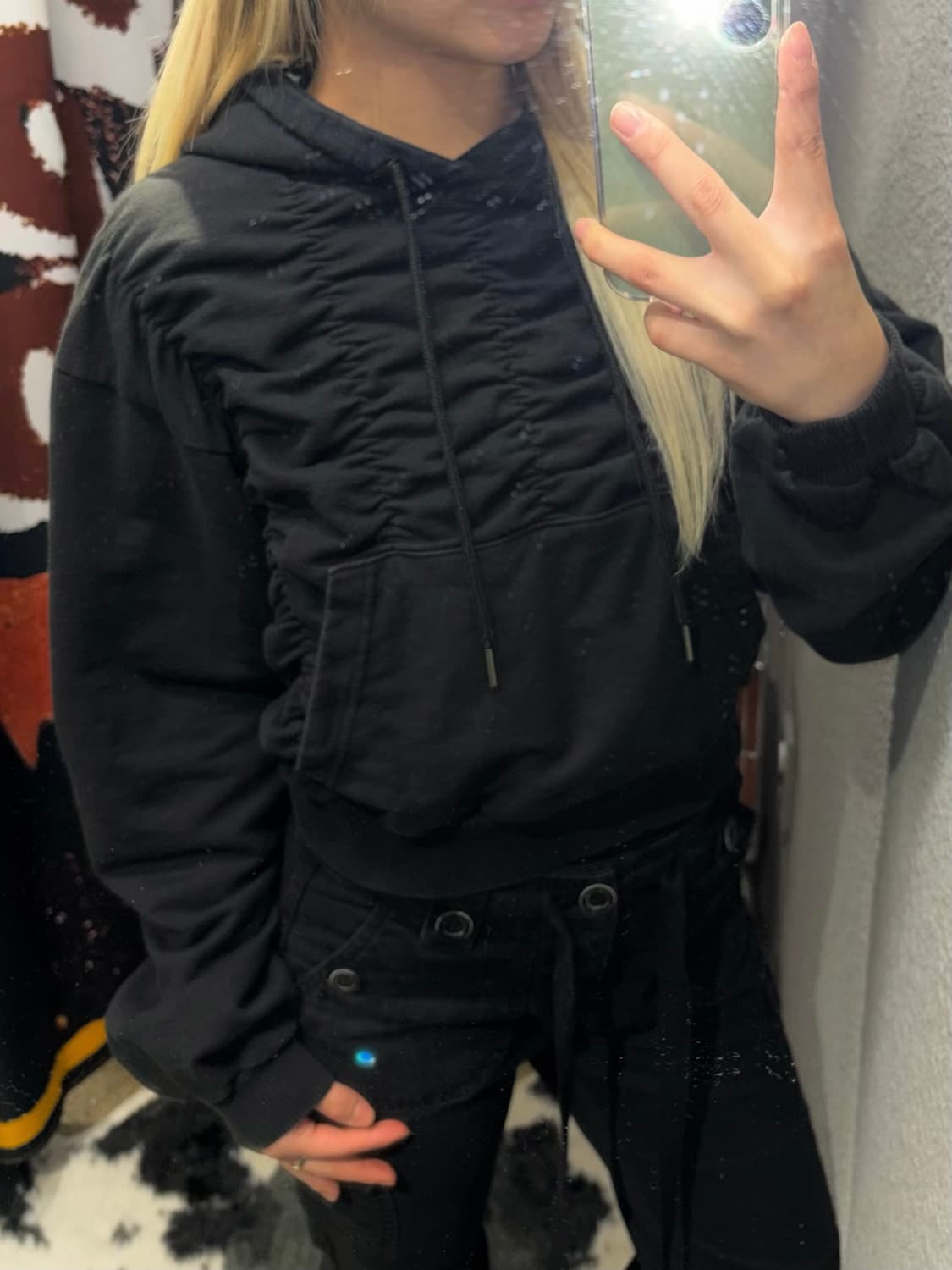 빈티지 셔링 디테일 후드티 상품이미지3