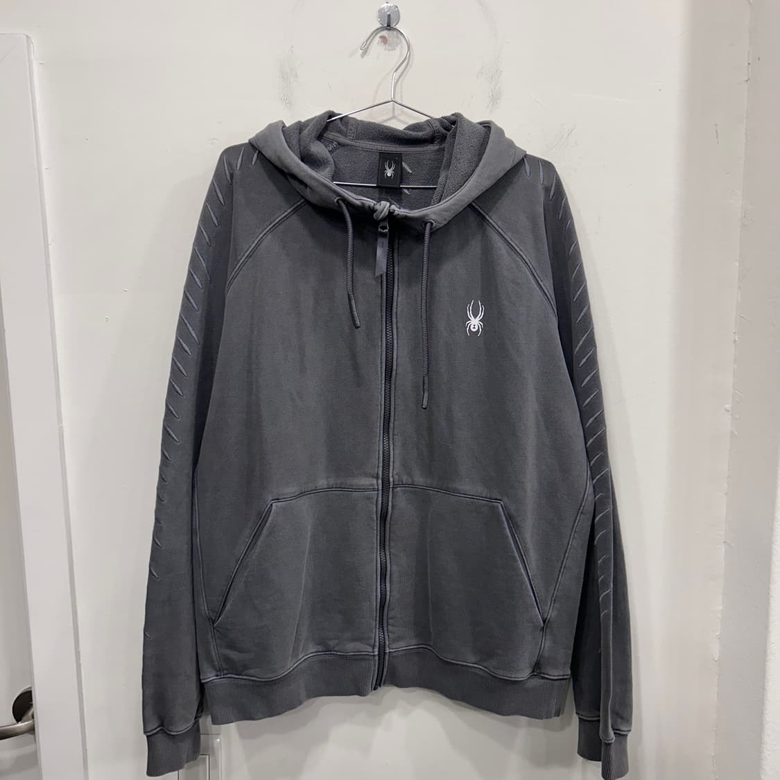 스파이더 가먼트 래글런 피그먼트 후드집업 상품이미지2