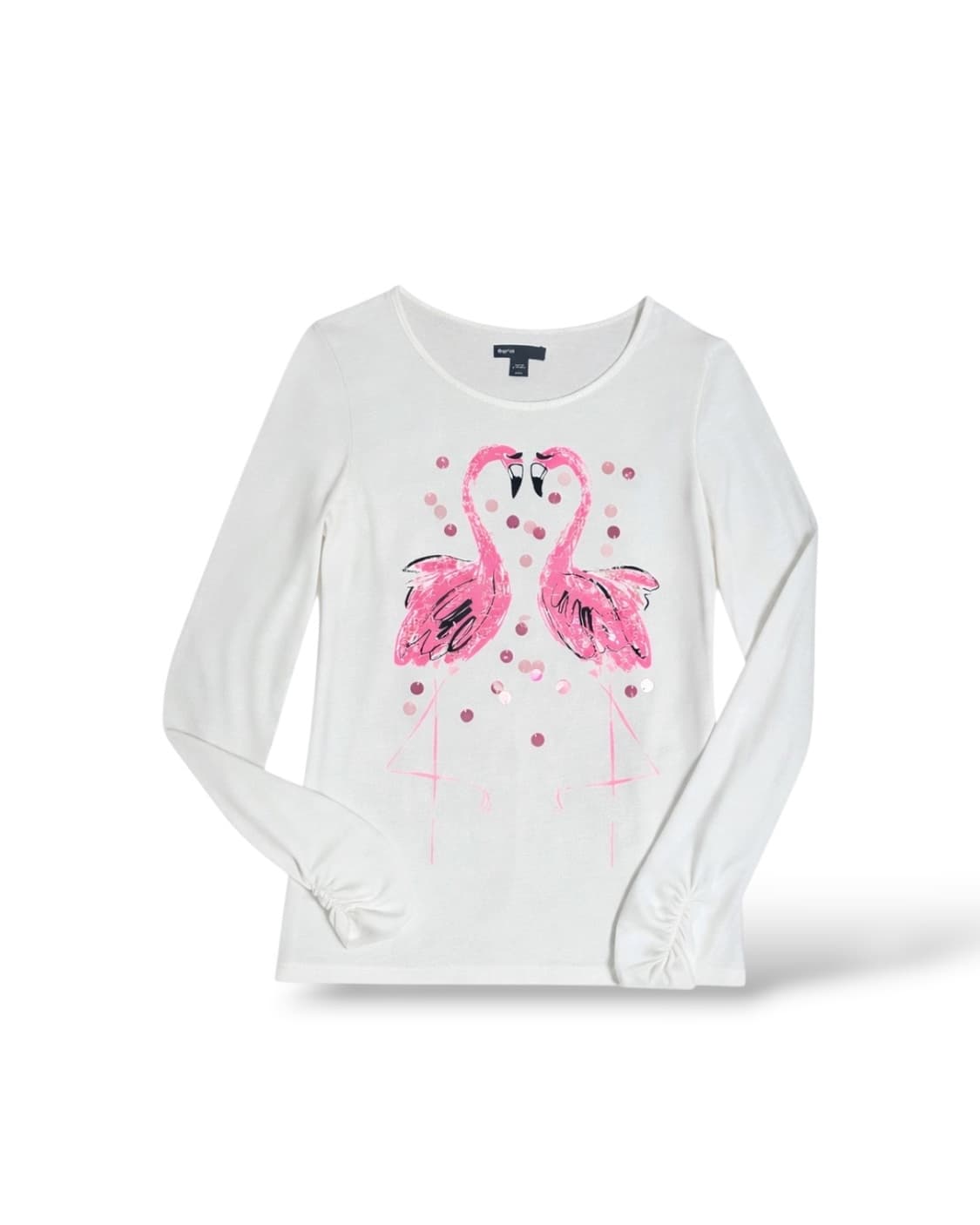 Japanese Vintage 플라밍고 스팽글 슬리브리스 상품이미지1