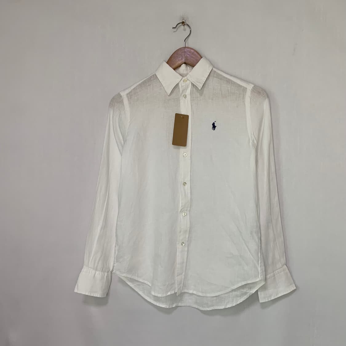 폴로 랄프로렌 린넨 긴팔 셔츠 화이트 아이보리 릴렉스핏 상품이미지2