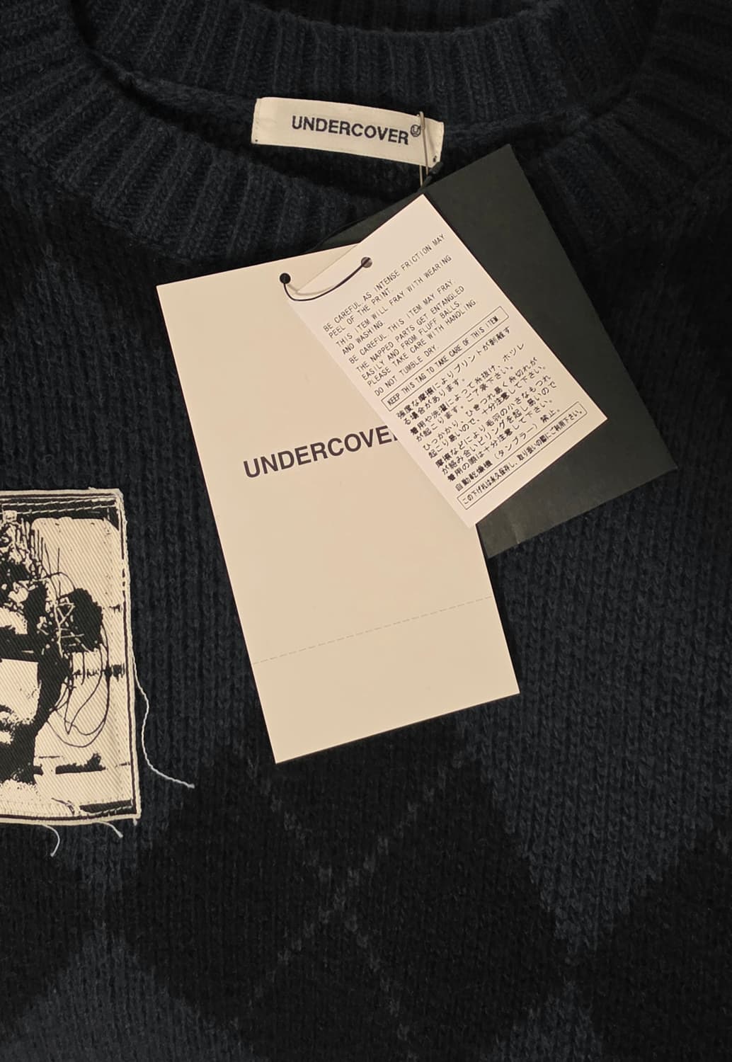 언더커버 아가일 니트 블랙/네이비  상품이미지6