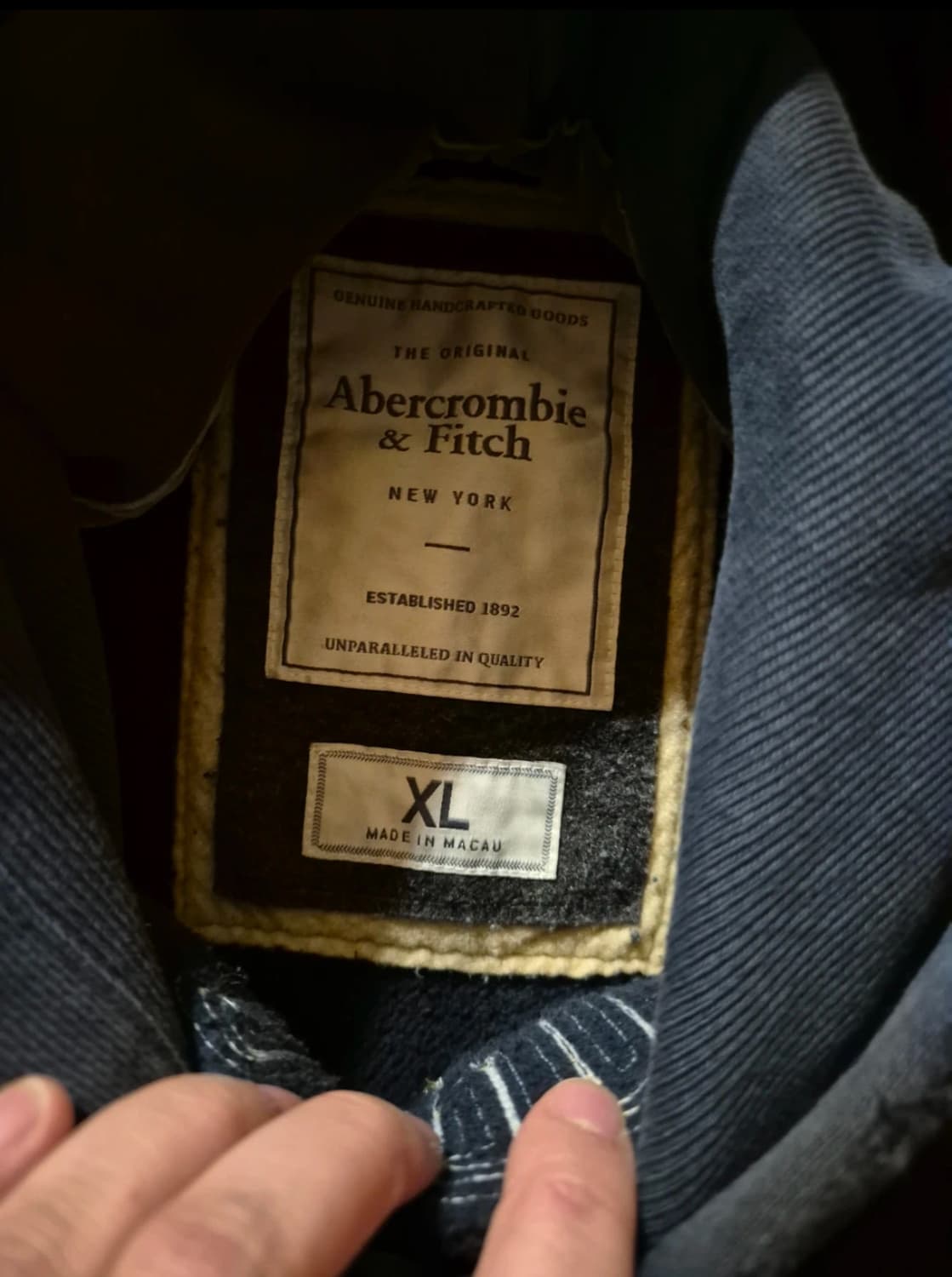 아베크롬비 빈티지 스펠로고 네이비 후드티 상품이미지2