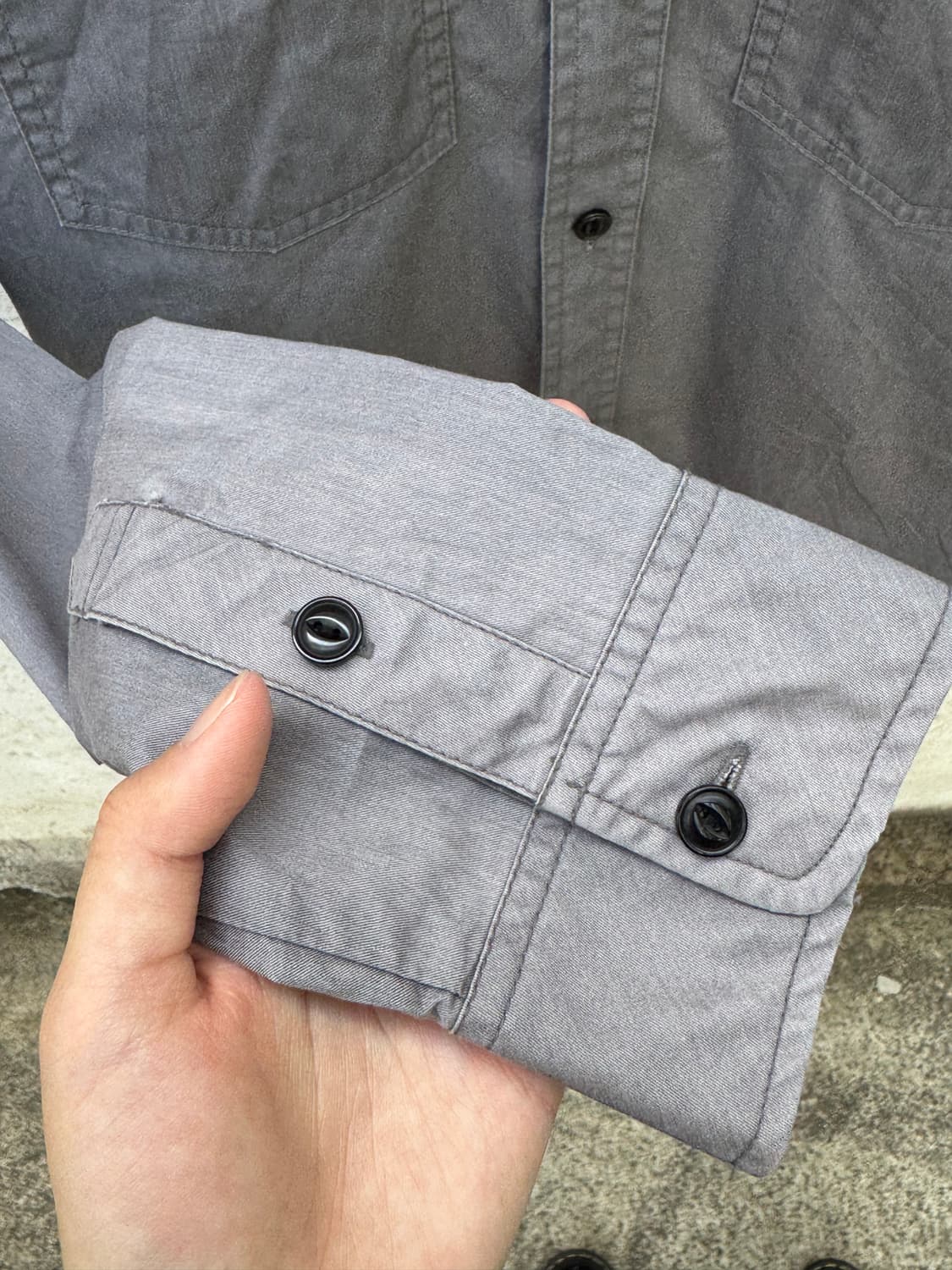 밴슨 선페이드 자수 셔츠 상품이미지5