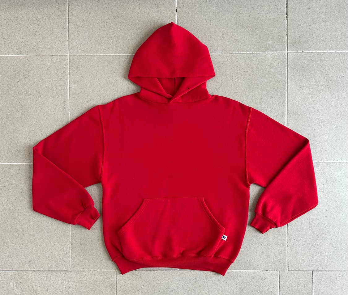 90s 빈티지 러셀 후드 레드 M 상품이미지1