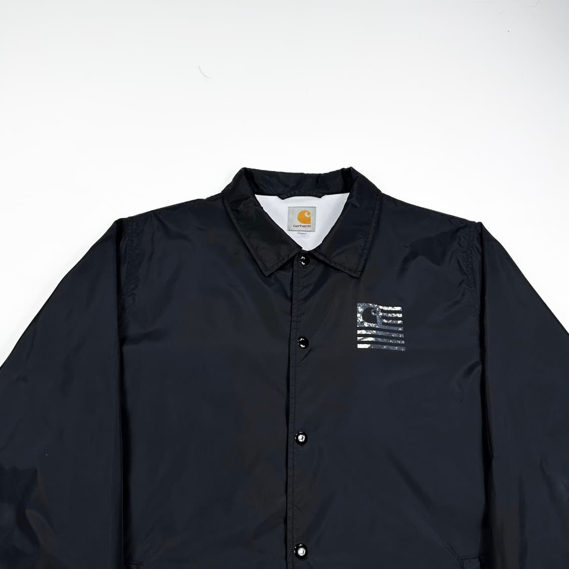 (크랙존재) 칼하트 wip 성조기 프린팅 코치자켓 블랙 L 상품이미지2