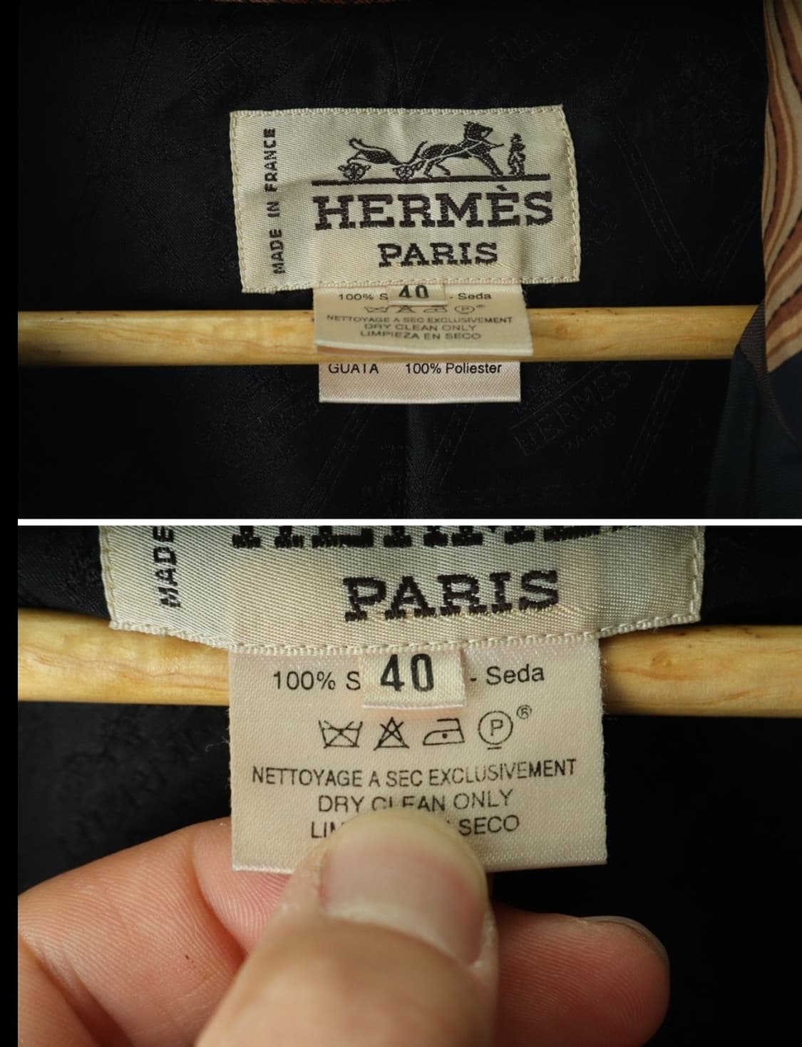 [정품]에르메스 100% 실크 헤리티지 퀼팅 자켓(66~77사이즈) 상품이미지7