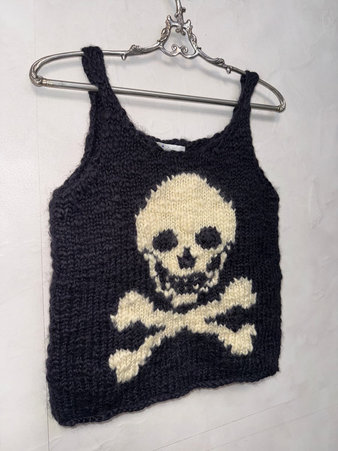 Charcoal skull wool bustier sleeveless  상품이미지4