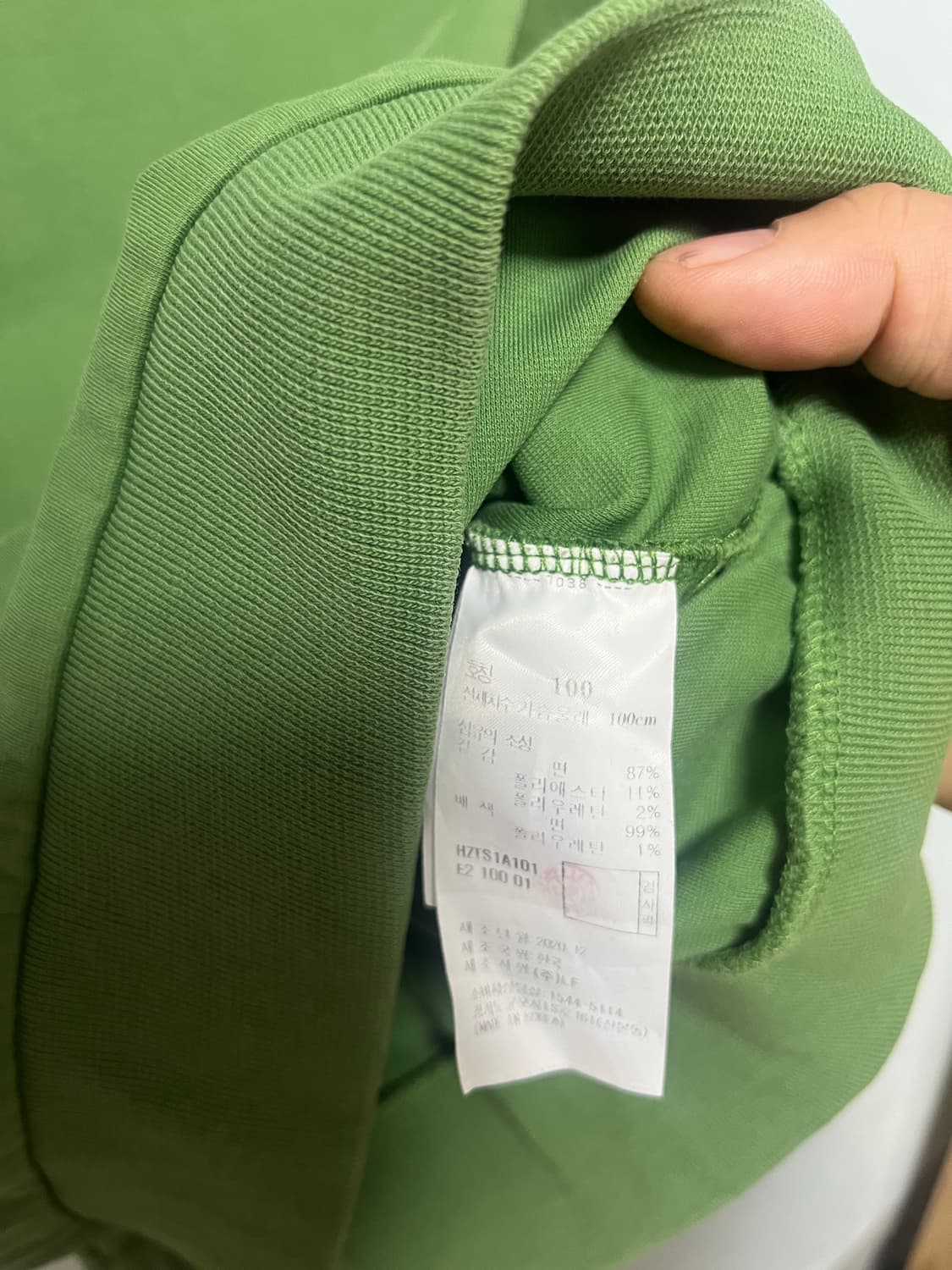 헤지스 올리브 그린 맨투맨 티셔츠 상품이미지5