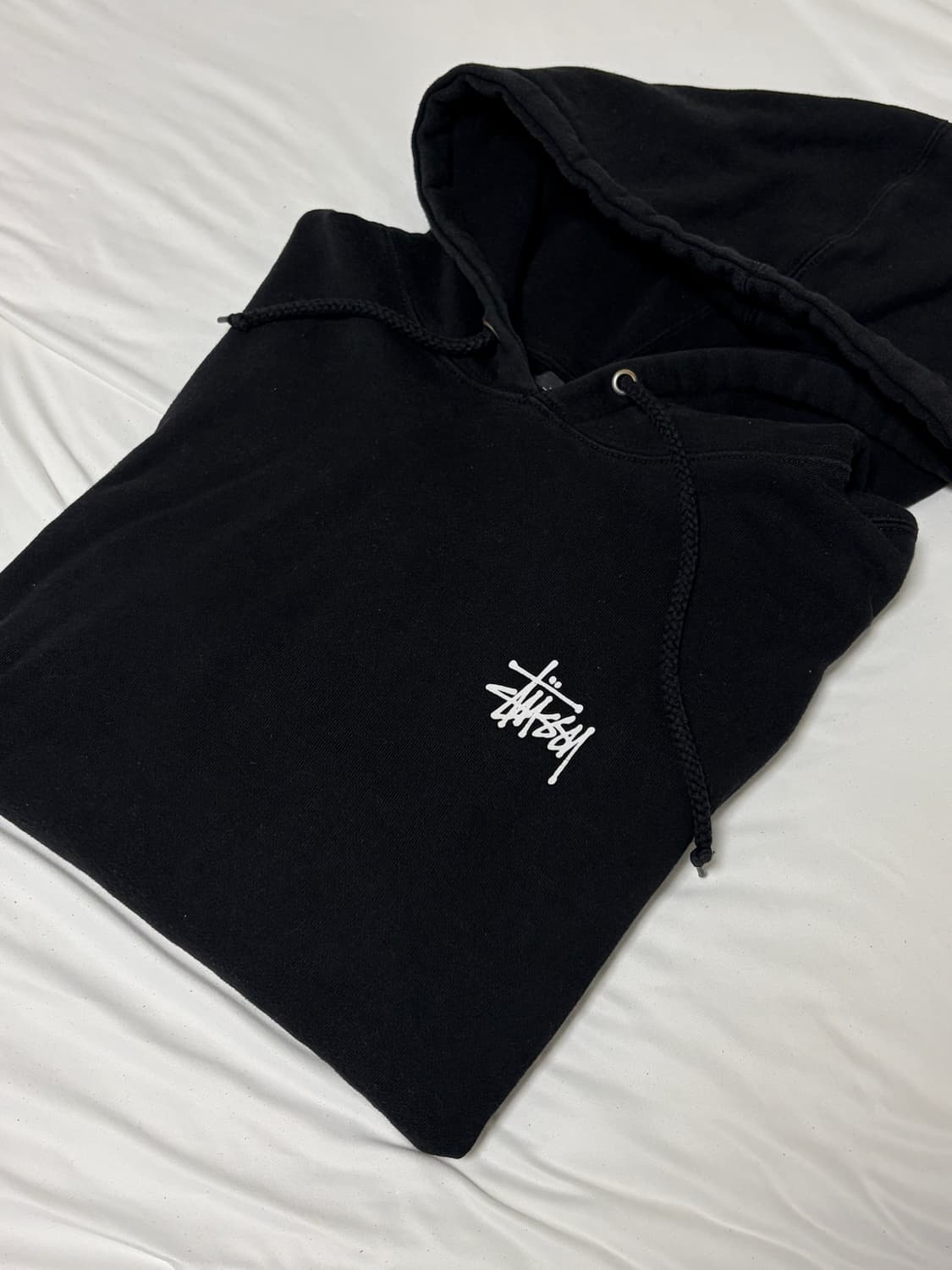 스투시 베이직 로고 후드 블랙 M 상품이미지1