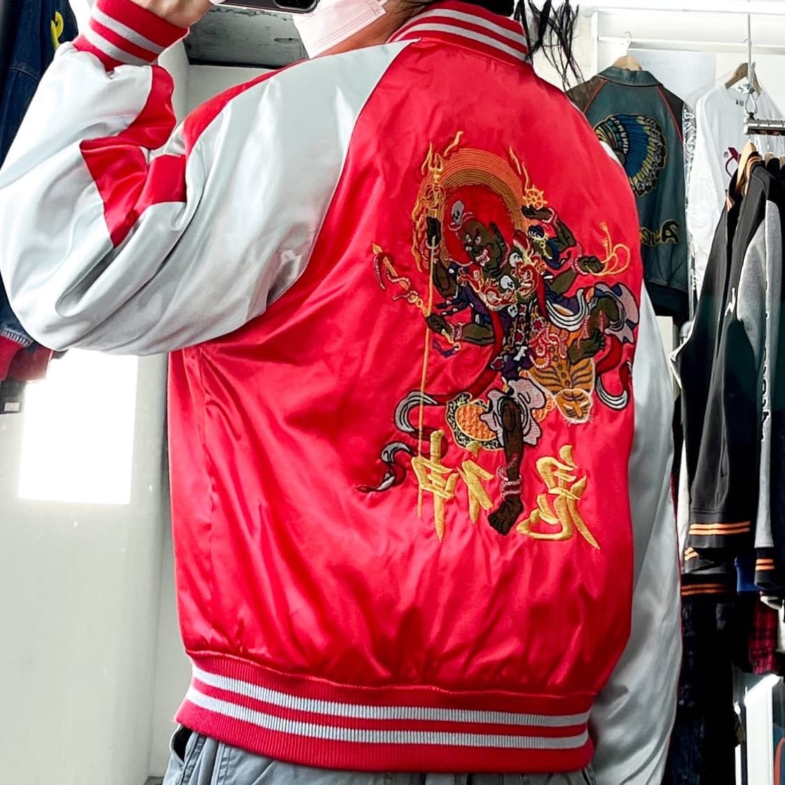 호시히메 풍뇌신 수베니어 새틴 스카쟌 상품이미지1