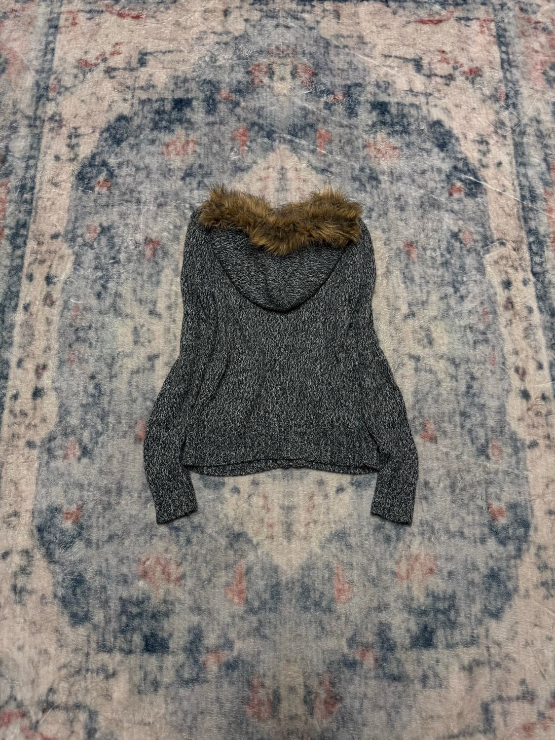 Colza trimming fur knit hoodie  상품이미지7