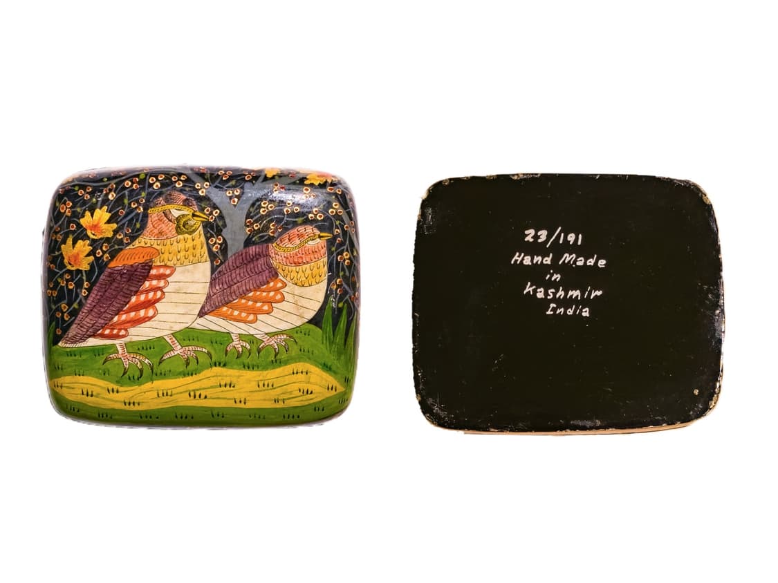 Vintage Kashmir Paper Mache Trinket Box 상품이미지2