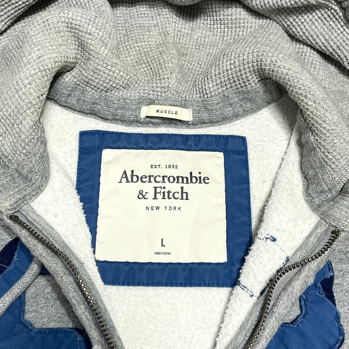 아베크롬비 그레이 기모 후드집업 남성L 상품이미지4