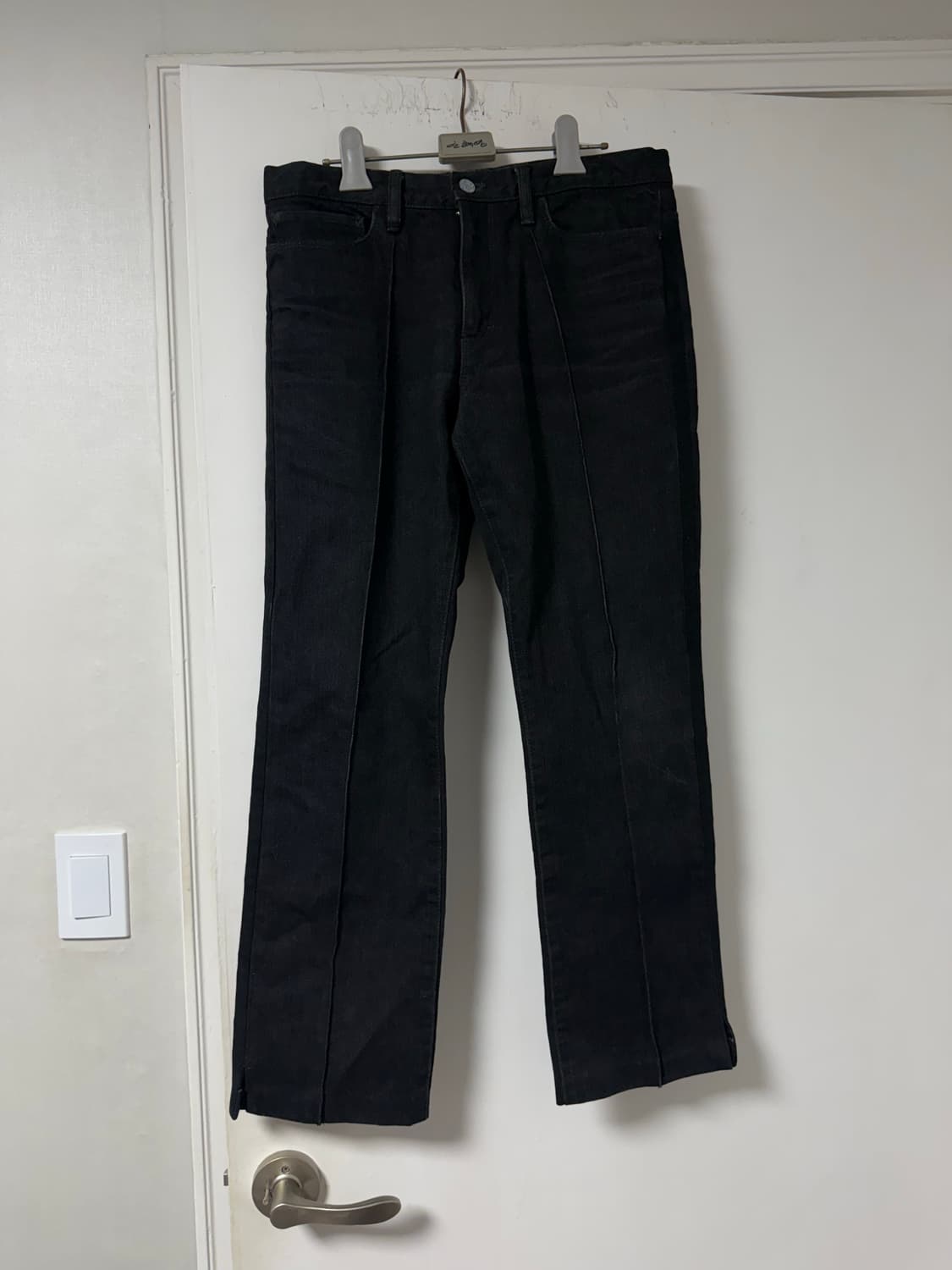 랑방 밑단 절게 9부 데님팬츠 상품이미지1