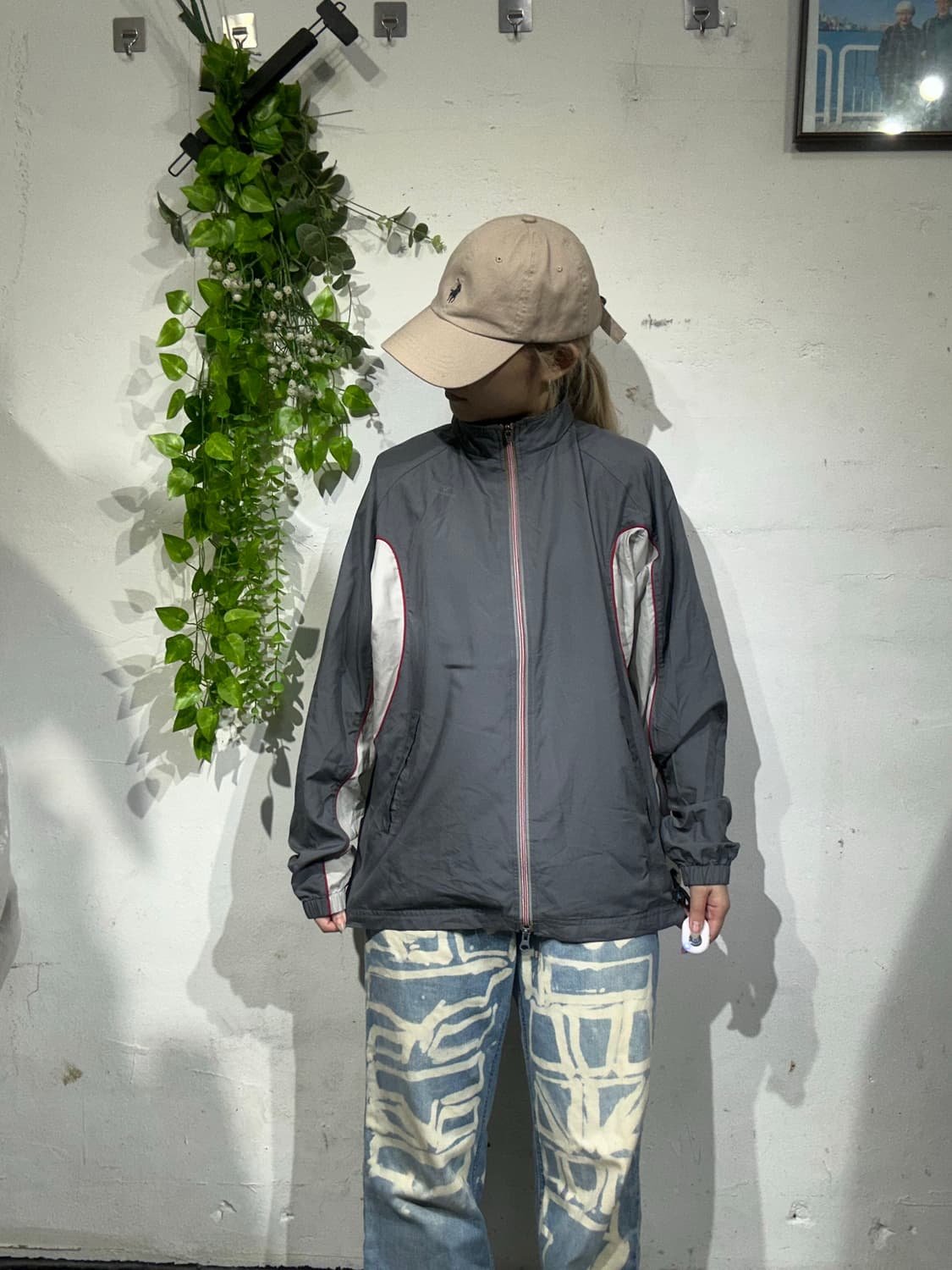 미즈노 그레이 오버핏 바람막이 자켓 M 상품이미지2