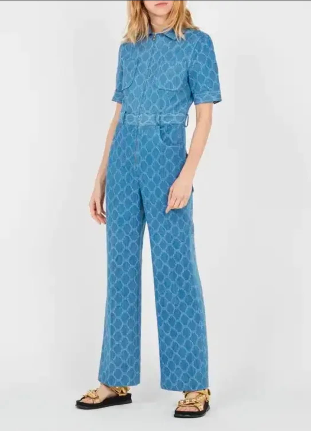 SANDRO 산드로 점프수트 블루 패턴 36 여성 데님  상품이미지4