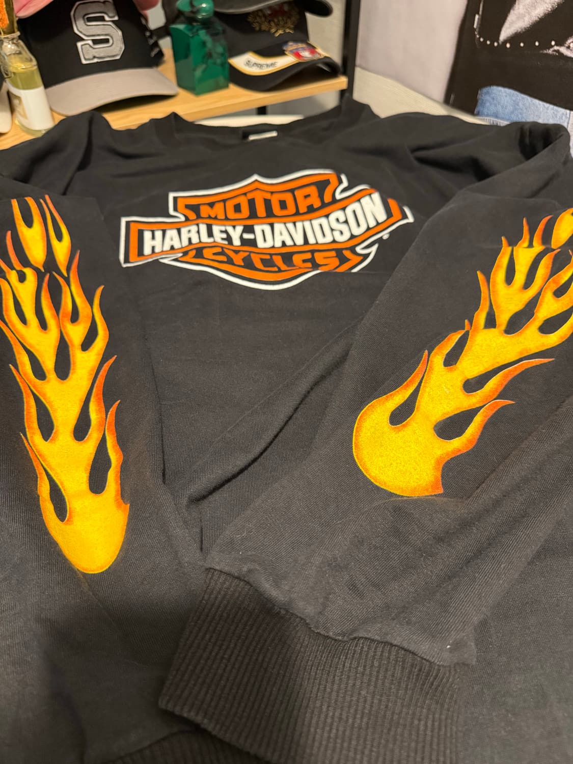 90s 할리데이비슨 롱슬리브 (실드,플레임) XXL 상품이미지2