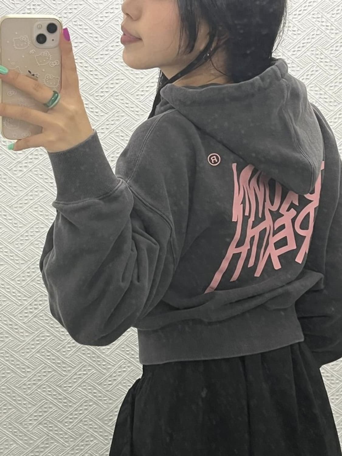 브라운브레스 Y2K 그레이핑크 크롭 후드티 F C06810 상품이미지1