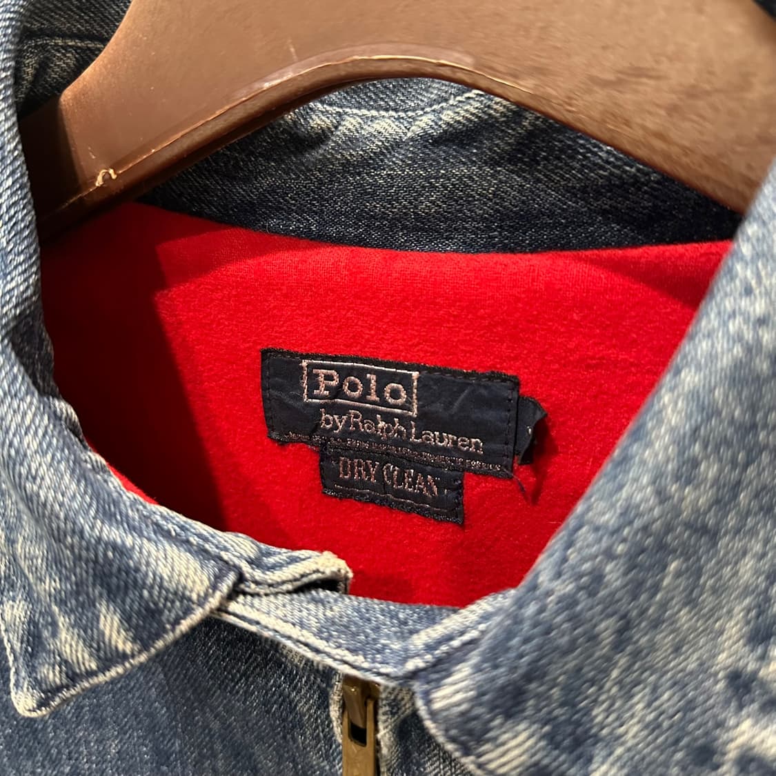 폴로 랄프로렌 데님 블루종 자켓 카라넥 캥거루 포켓 디테일 진청 상품이미지6