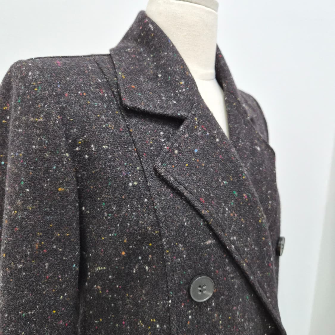 theory 울 실크 캐시미어 혼방 브라운 멀티컬러 더블 코트 상품이미지6