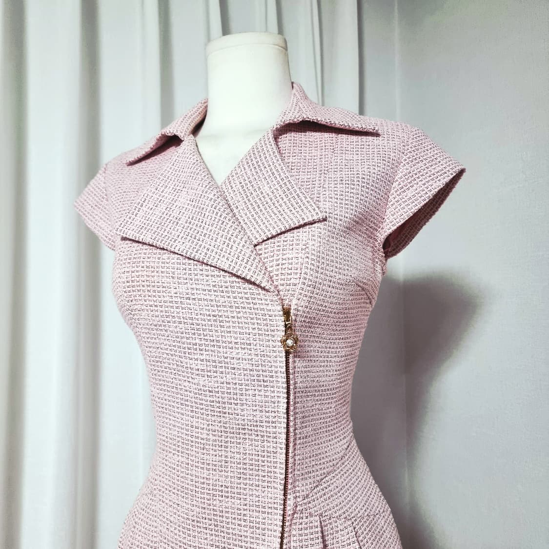 VALENTINA.L 발렌티나엘 트위드 코트형 원피스 (55) 상태최상 상품이미지2