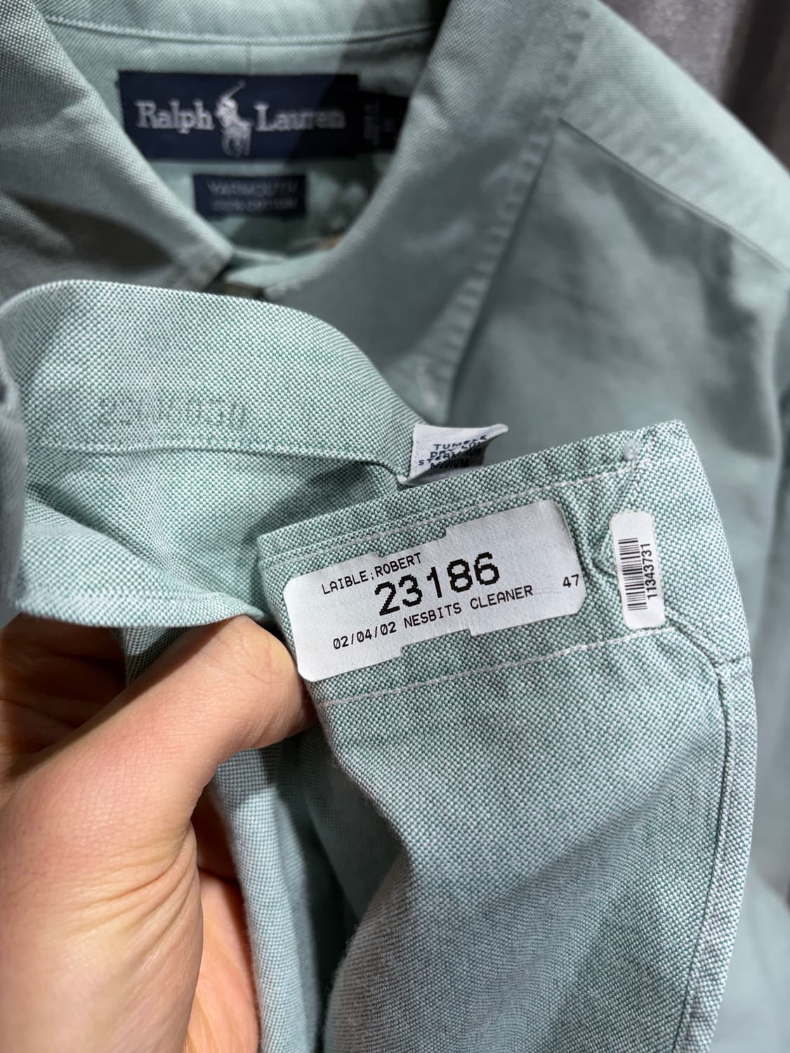 XL 폴로랄프로렌 YARMOUTH 민트 코튼 셔츠 상품이미지6