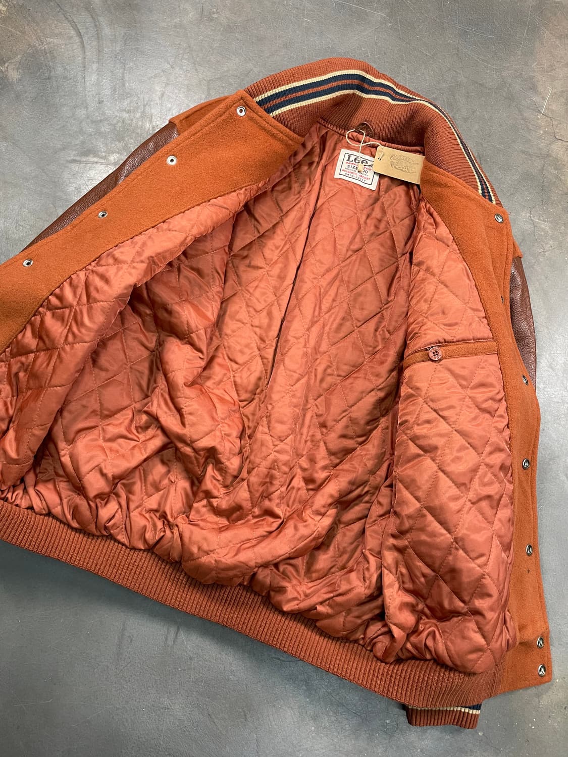 90s Lee 암홀레더 울 바시티 자켓 상품이미지3