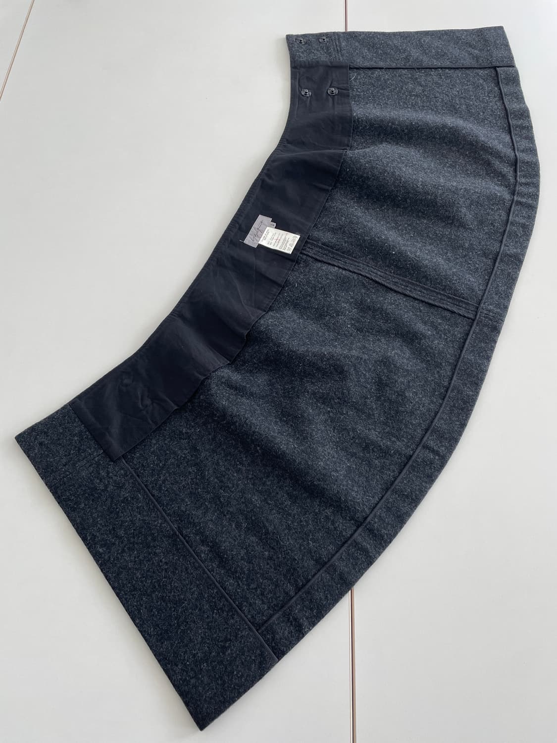 요지야마모토 그레이 울 랩 스커트 상품이미지4